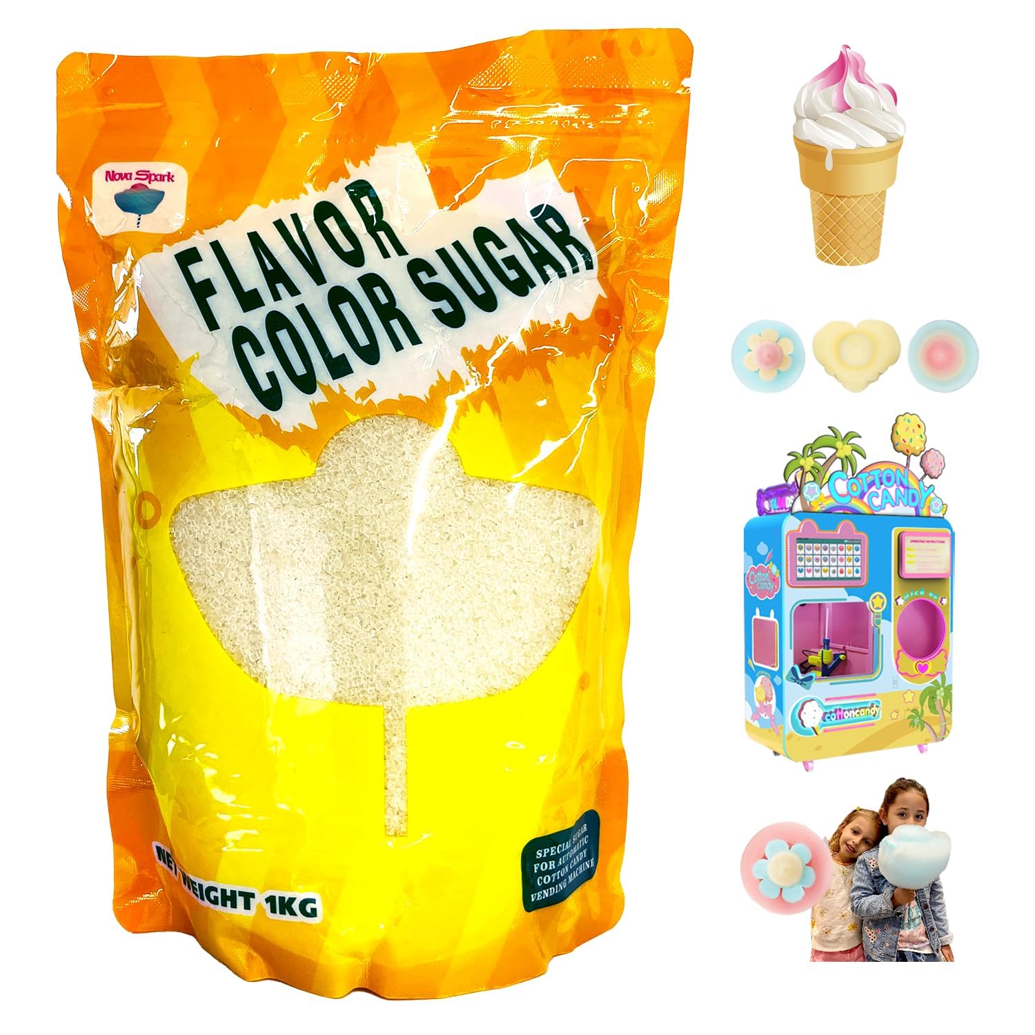 Amazon.com: Special Made Flavored Colored Cotton Candy Sugar for